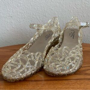 Vivienne Westwood x Melissa Anglomania Mary Jane Gold Sparkly Jelly Wedges